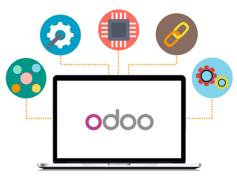 Texto de Odoo y bloque de imagen