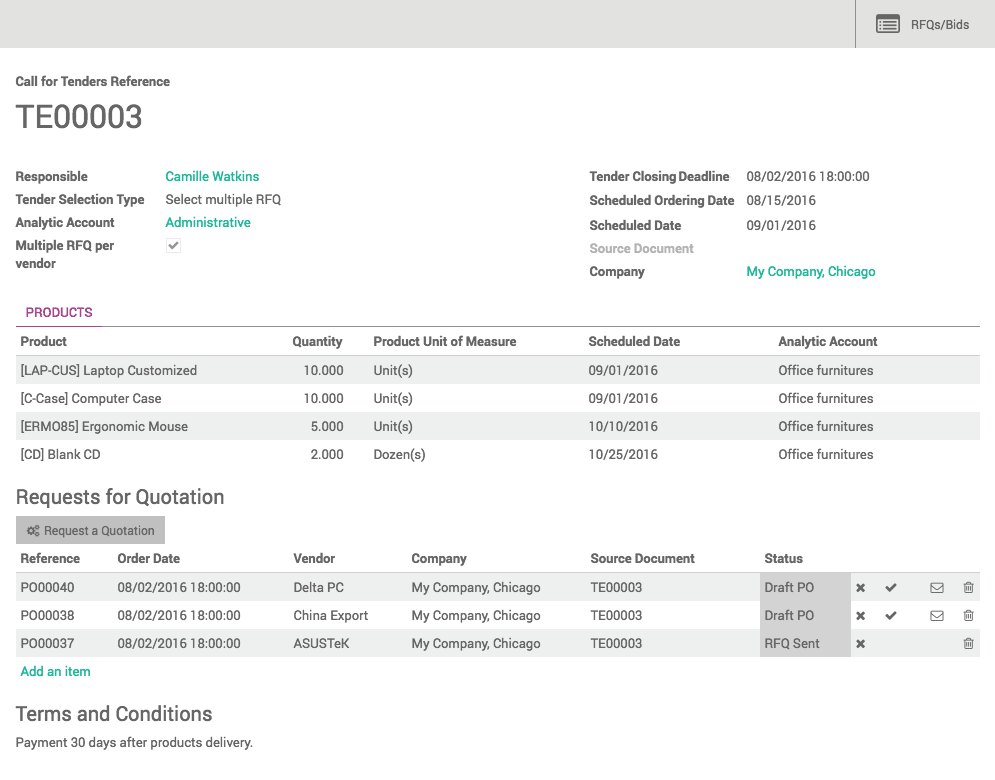 Texto de Odoo y bloque de imagen